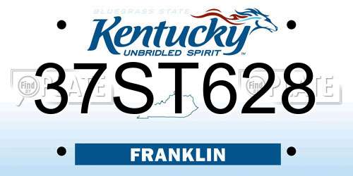 37ST628 Kentucky License Plate
