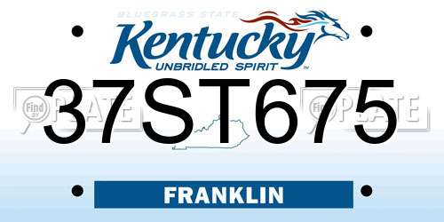 37ST675 Kentucky License Plate