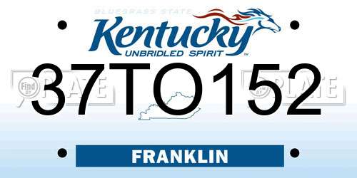 37TO152 Kentucky License Plate