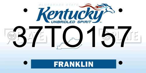 37TO157 Kentucky License Plate