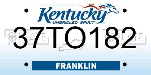 37TO182 Kentucky License Plate