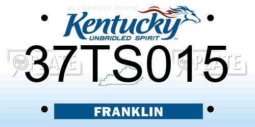 37TS015 Kentucky License Plate