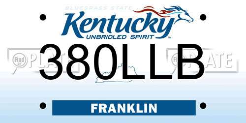 380LLB Kentucky License Plate