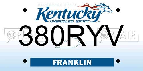 380RYV Kentucky License Plate