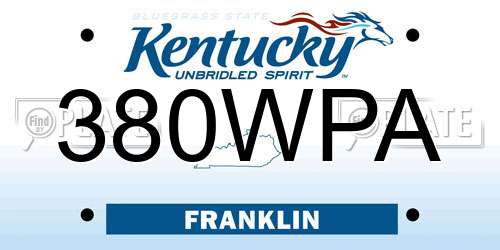 380WPA Kentucky License Plate
