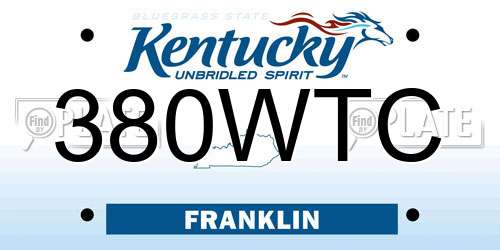 380WTC Kentucky License Plate