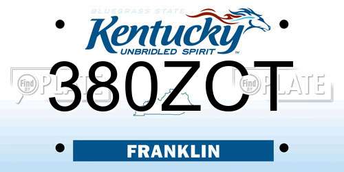 380ZCT Kentucky License Plate