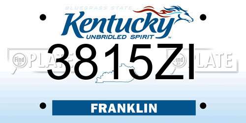 3815ZI Kentucky License Plate
