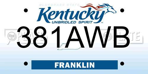 381AWB Kentucky License Plate