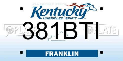 381BTI Kentucky License Plate