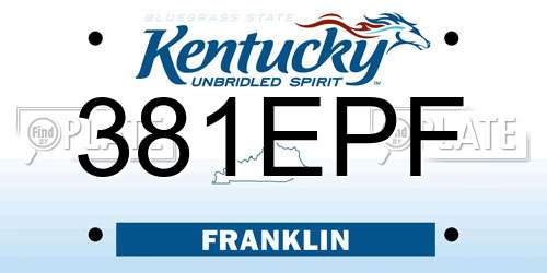 381EPF Kentucky License Plate