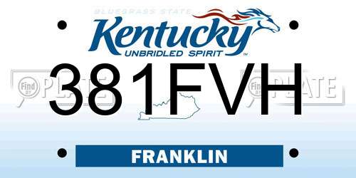 381FVH Kentucky License Plate