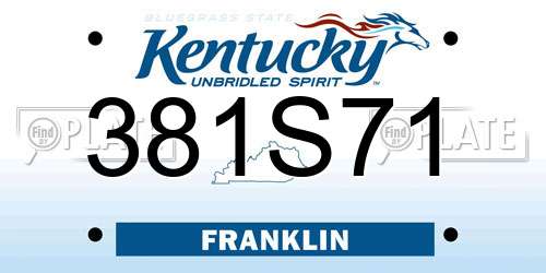 381S71 Kentucky License Plate