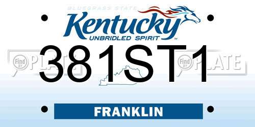 381ST1 Kentucky License Plate