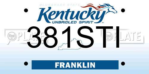 381STI Kentucky License Plate