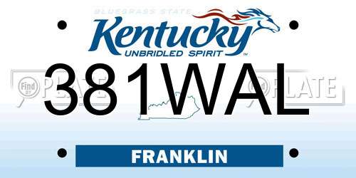 381WAL Kentucky License Plate
