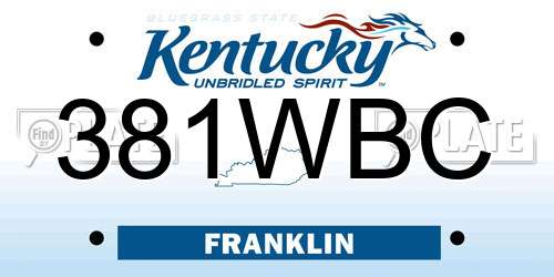 381WBC Kentucky License Plate