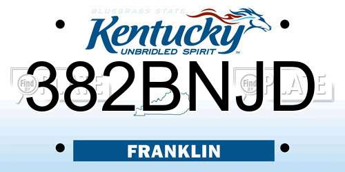 382BNJD Kentucky License Plate
