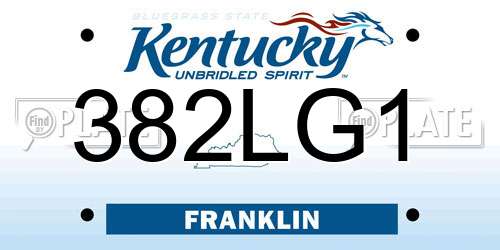382LG1 Kentucky License Plate