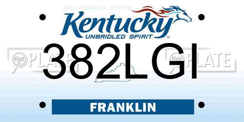 382LGI Kentucky License Plate