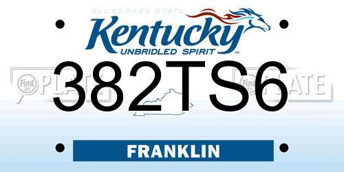 382TS6 Kentucky License Plate