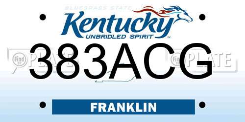 383ACG Kentucky License Plate