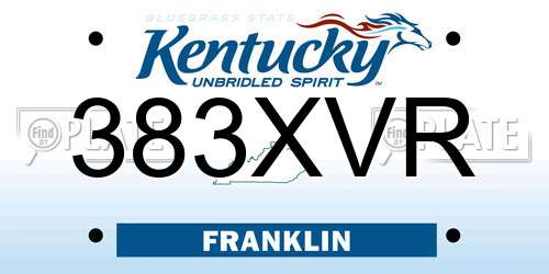 383XVR Kentucky License Plate