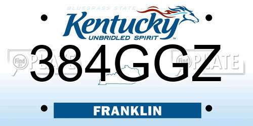 384GGZ Kentucky License Plate