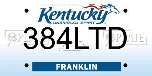 384LTD Kentucky License Plate