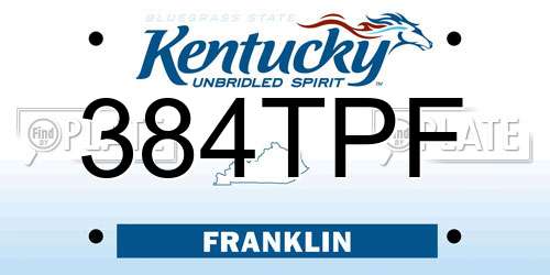 384TPF Kentucky License Plate