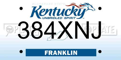 384XNJ Kentucky License Plate