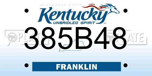 385B48 Kentucky License Plate