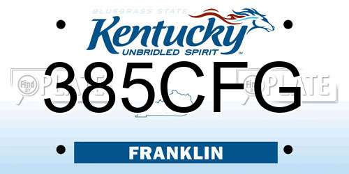 385CFG Kentucky License Plate