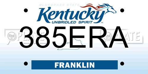 385ERA Kentucky License Plate