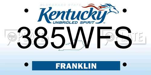 385WFS Kentucky License Plate