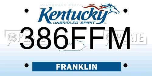 386FFM Kentucky License Plate