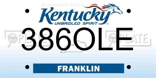 386OLE Kentucky License Plate