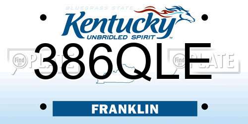 386QLE Kentucky License Plate