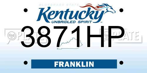 3871HP Kentucky License Plate