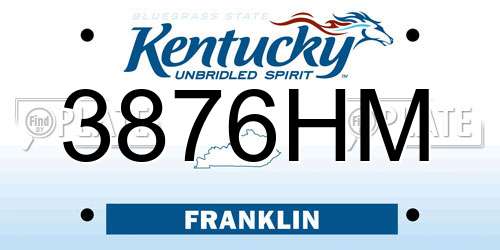 3876HM Kentucky License Plate
