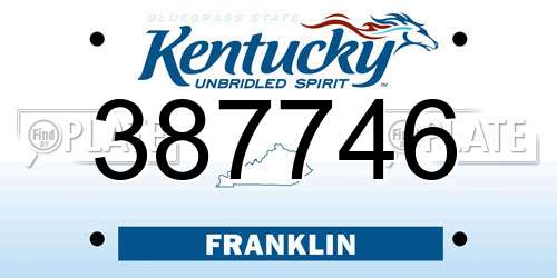387746 Kentucky License Plate