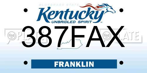 387FAX Kentucky License Plate