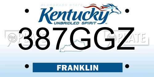 387GGZ Kentucky License Plate