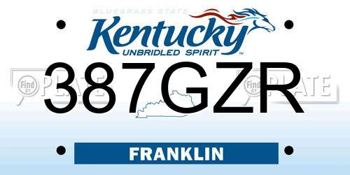 387GZR Kentucky License Plate