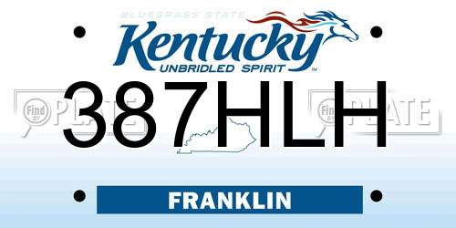 387HLH Kentucky License Plate