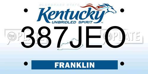 387JEO Kentucky License Plate