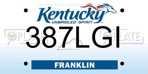 387LGI Kentucky License Plate