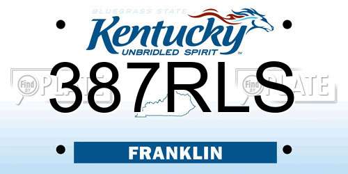 387RLS Kentucky License Plate