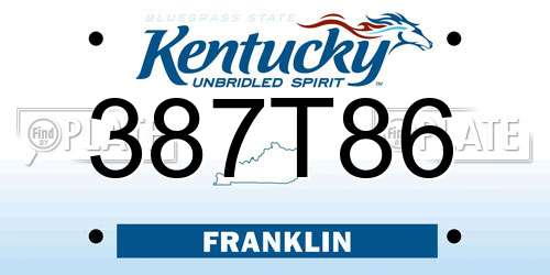 387T86 Kentucky License Plate