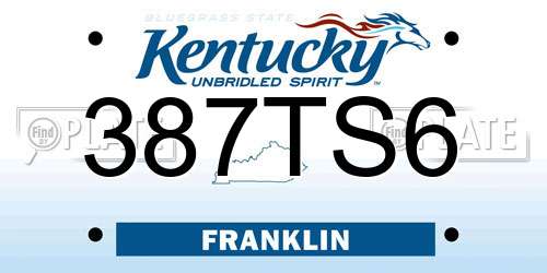 387TS6 Kentucky License Plate